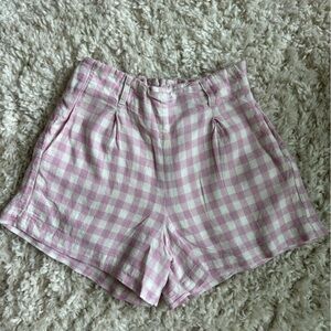 Pink and White Gingham Shorts